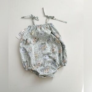 NWT - Handmade Floral Summer Romper - Pastel - Size 3-4T